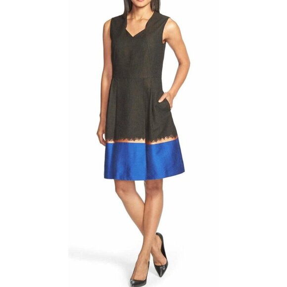 Hugo Boss Dress 8 Gray Black Gold Blue A Line Pockets NWT $495 NEW - Picture 12 of 13